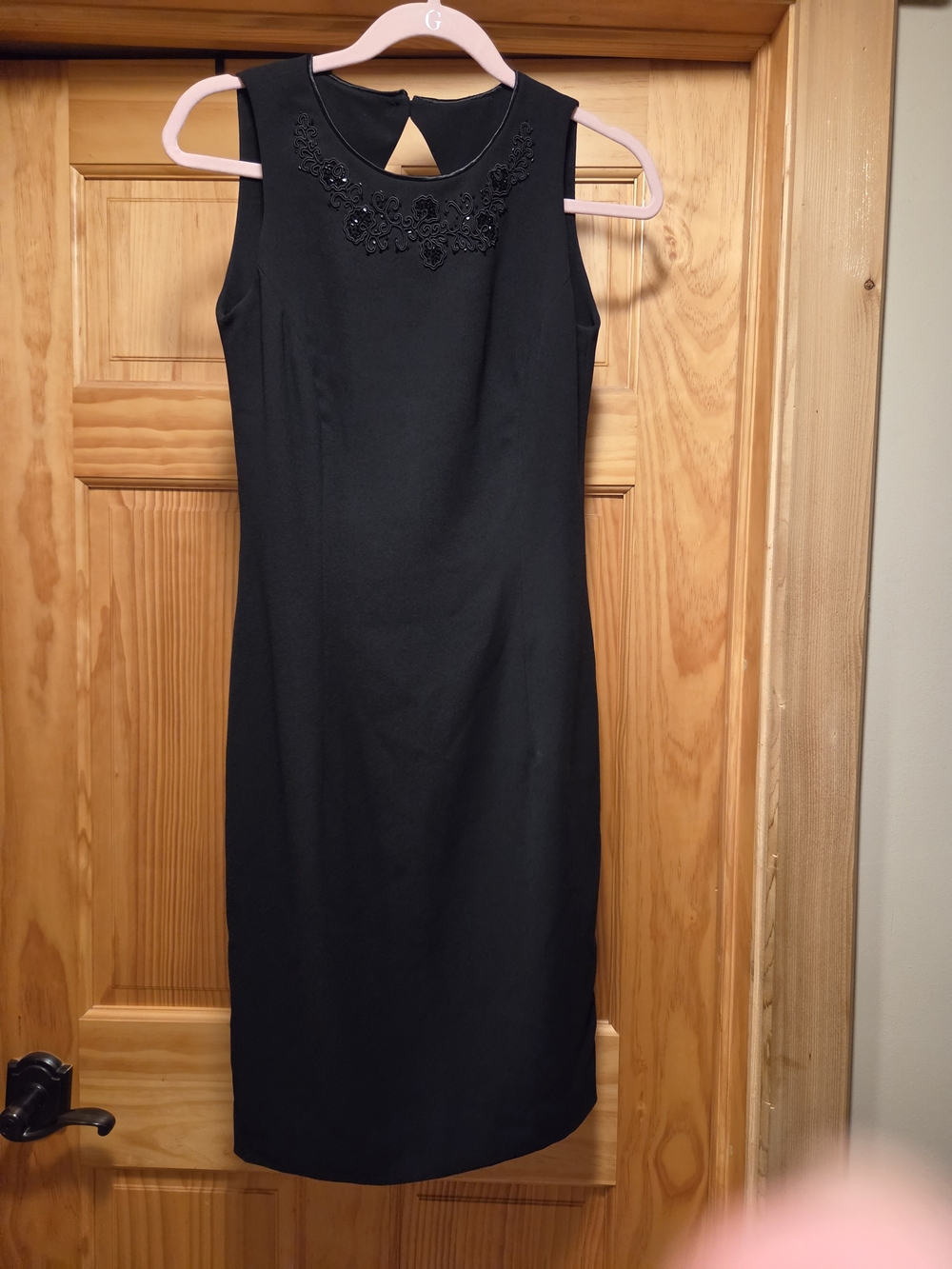 Liz Claiborne Black Sleeveless Embellished Sheath Dress